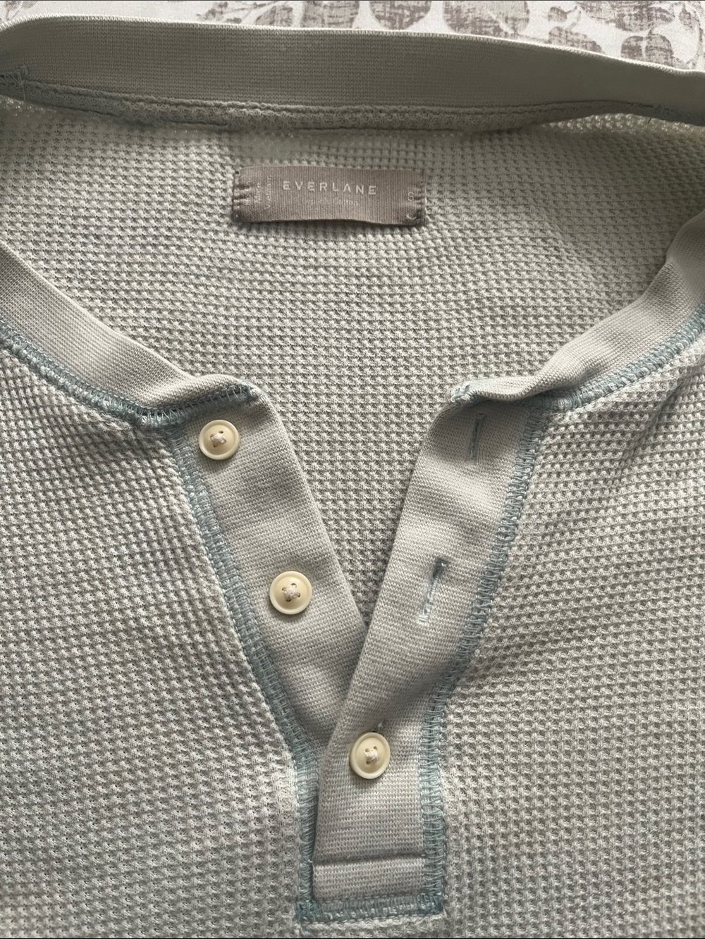 Everlane Sage Green Waffle Henley